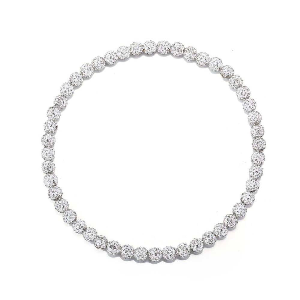 Baseball Rhinestone Beaded Chain Necklace Adjustable Bling Ice Collection Gift - Picture 1 of 8